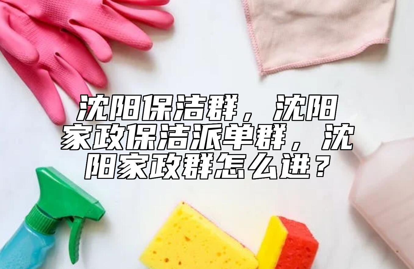 沈阳保洁群，沈阳家政保洁派单群，沈阳家政群怎么进？ 