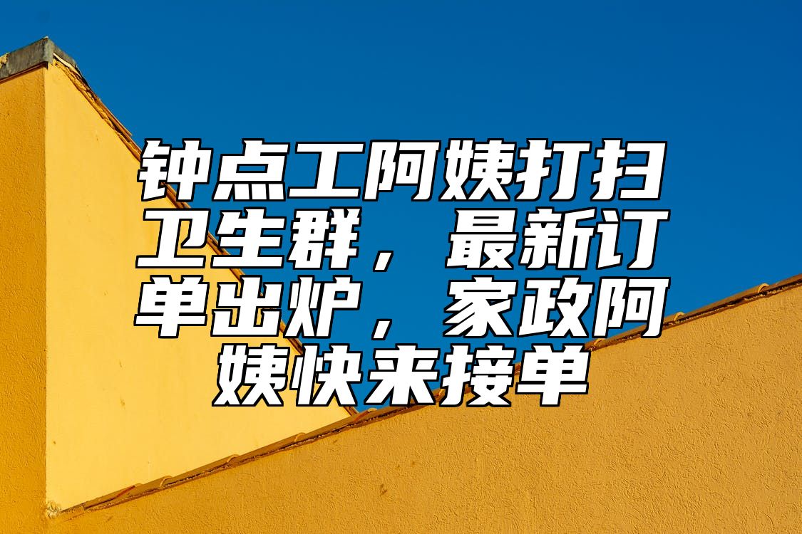 钟点工阿姨打扫卫生群，最新订单出炉，家政阿姨快来接单 