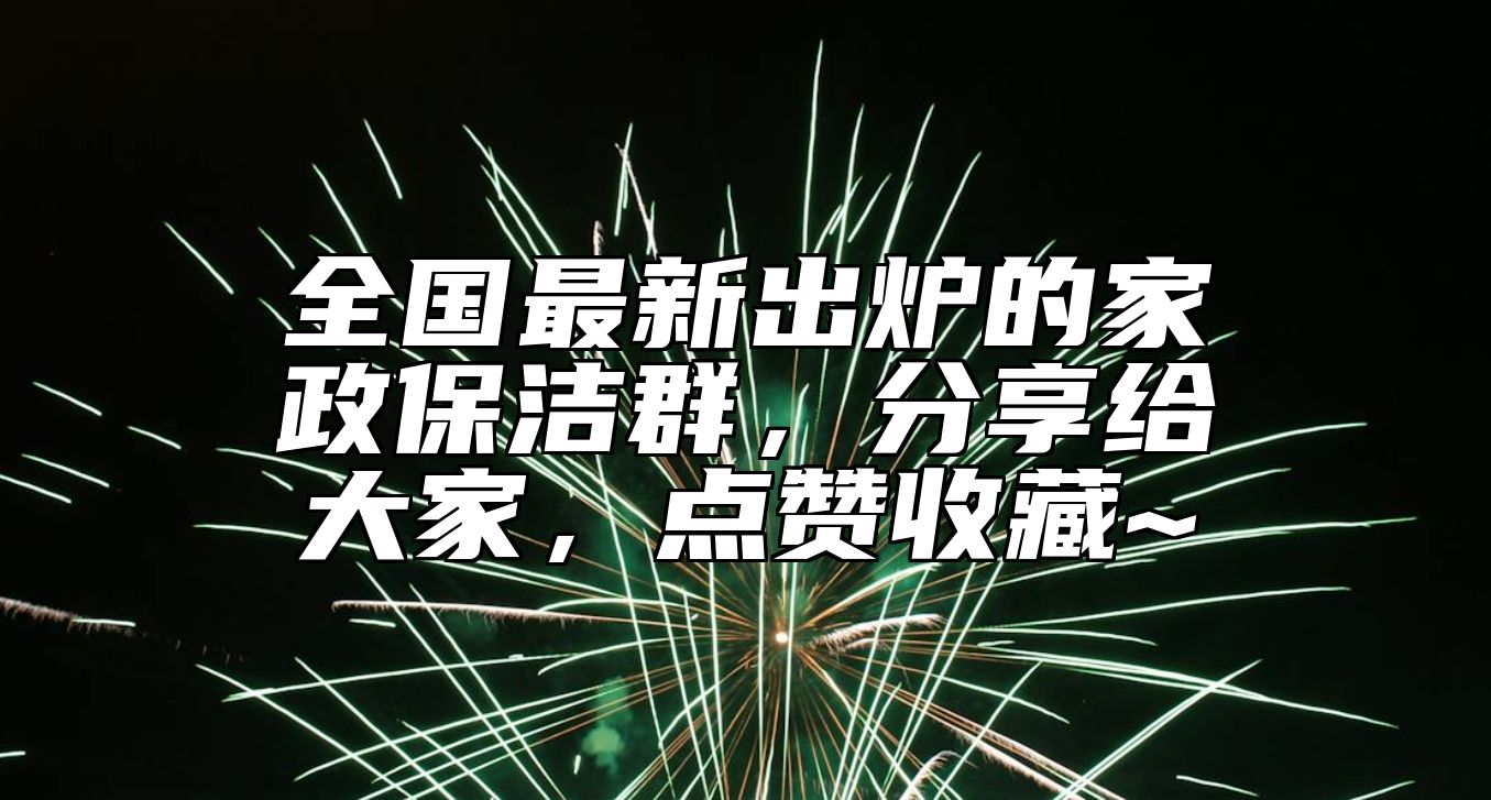 全国最新出炉的家政保洁群，分享给大家，点赞收藏~