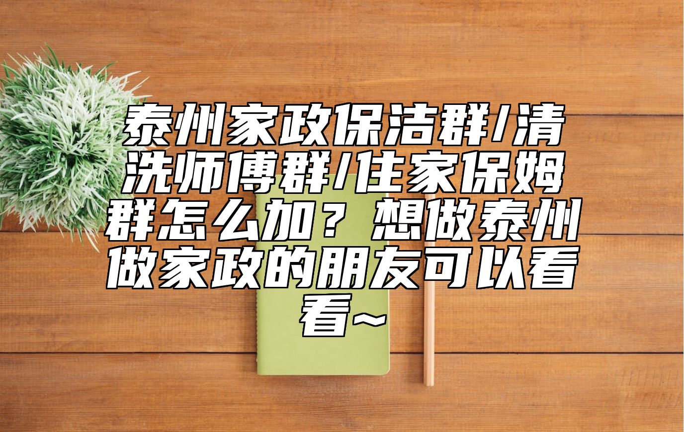 泰州家政保洁群/清洗师傅群/住家保姆群怎么加？想做泰州做家政的朋友可以看看~