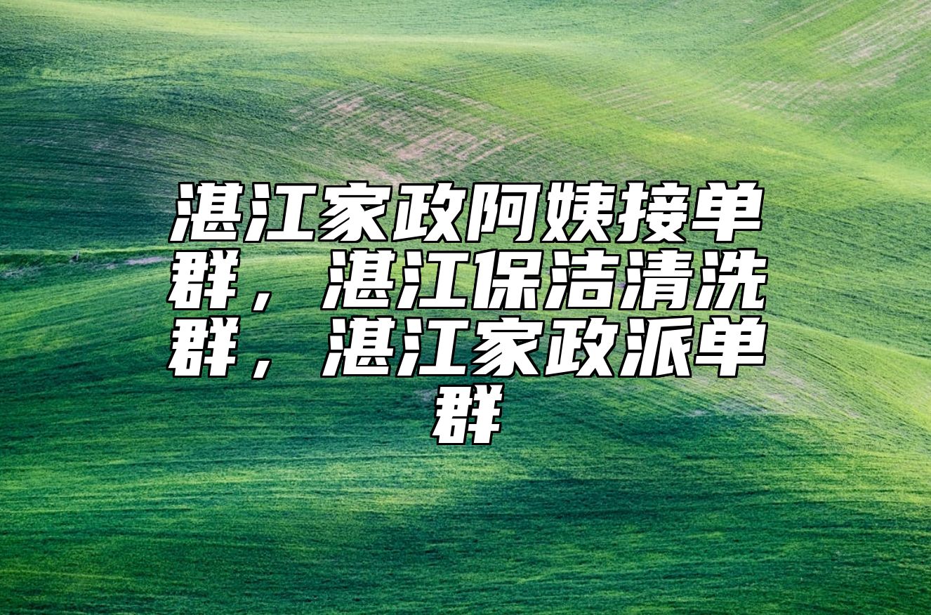 湛江家政阿姨接单群，湛江保洁清洗群，湛江家政派单群