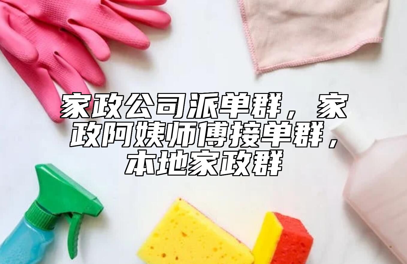 家政公司派单群，家政阿姨师傅接单群，本地家政群
