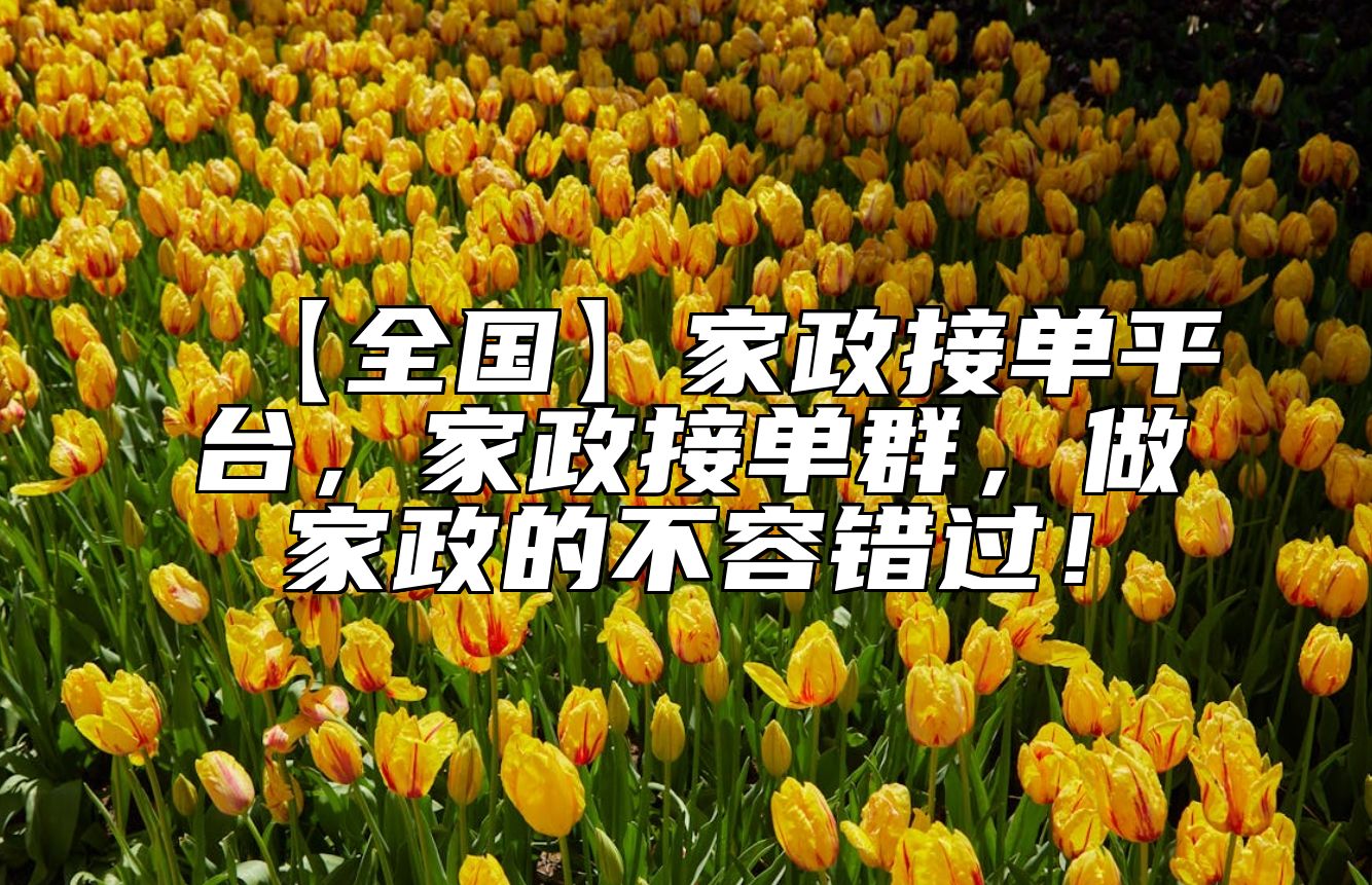 【全国】家政接单平台，家政接单群，做家政的不容错过！
