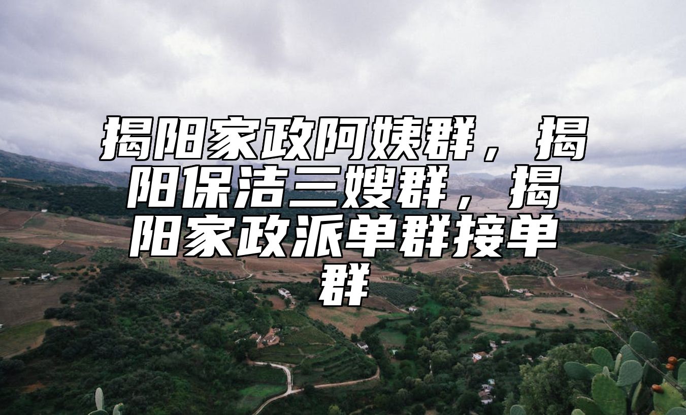 揭阳家政阿姨群，揭阳保洁三嫂群，揭阳家政派单群接单群