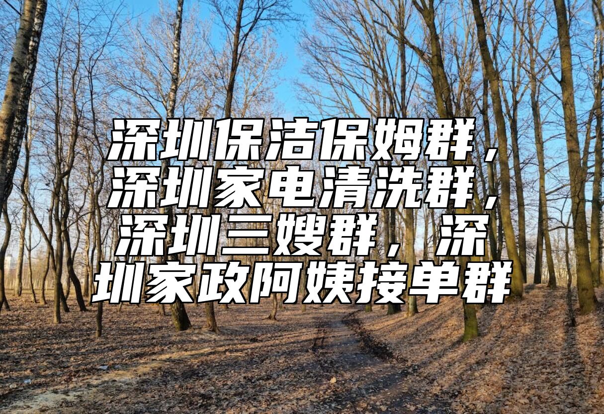 深圳保洁保姆群，深圳家电清洗群，深圳三嫂群，深圳家政阿姨接单群