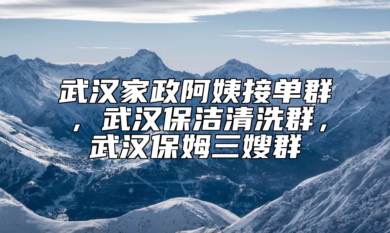 武汉家政阿姨接单群，武汉保洁清洗群，武汉保姆三嫂群