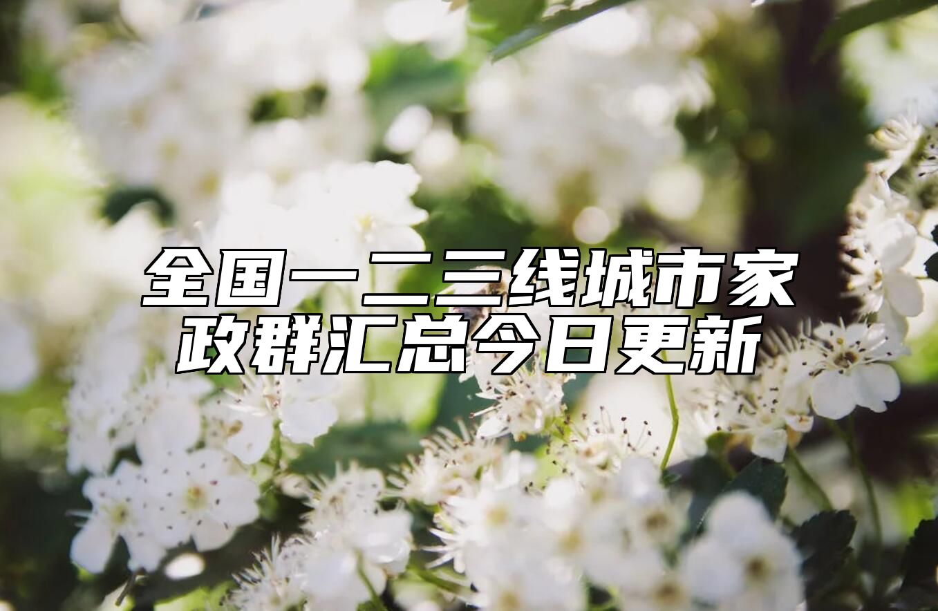 全国一二三线城市家政群汇总今日更新