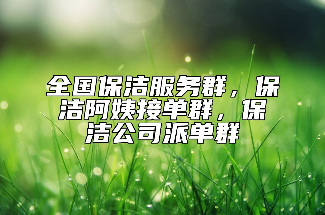 全国保洁服务群，保洁阿姨接单群，保洁公司派单群