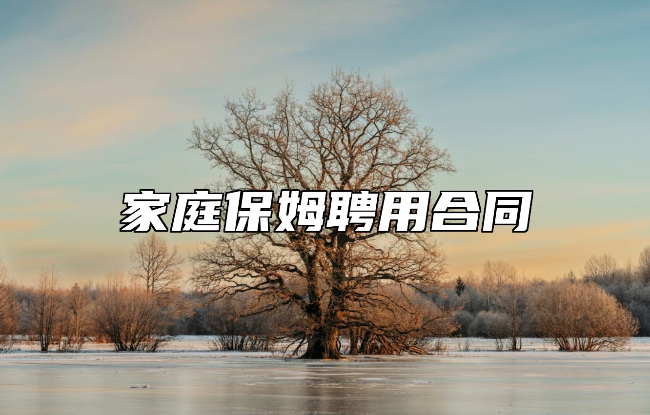 家庭保姆聘用合同
