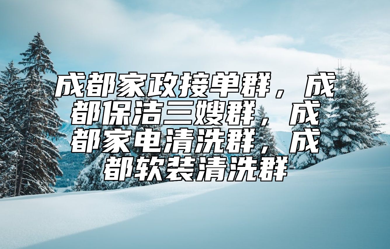 成都家政接单群，成都保洁三嫂群，成都家电清洗群，成都软装清洗群