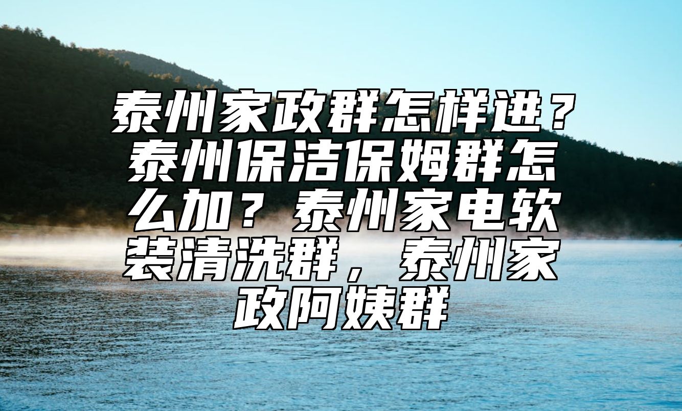 泰州家政群怎样进？泰州保洁保姆群怎么加？泰州家电软装清洗群，泰州家政阿姨群